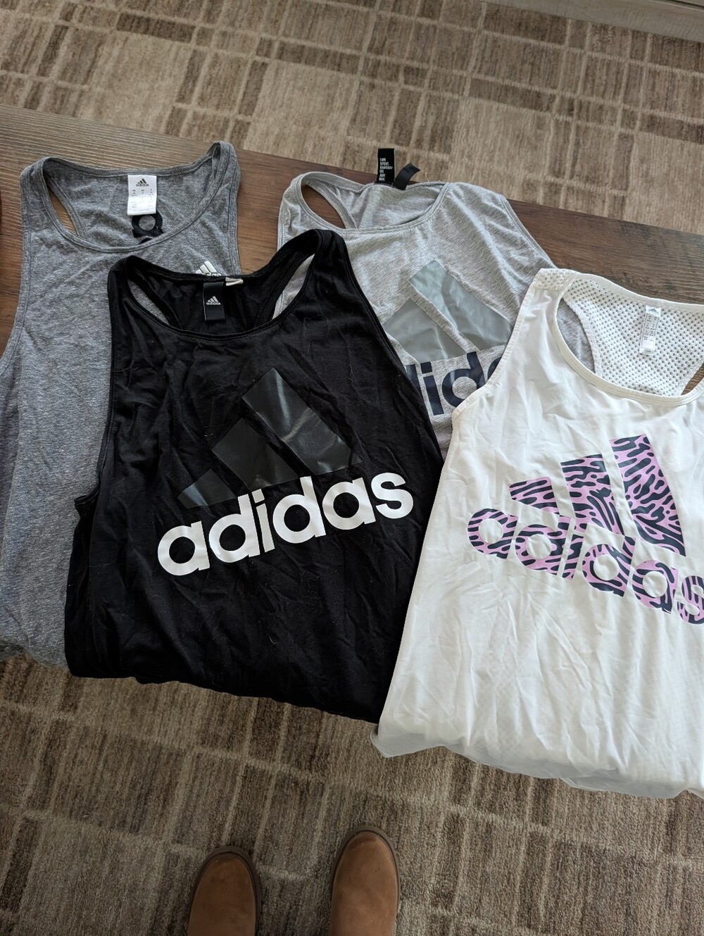 adidas Kids Tank Tops Set - Black, White, Gray